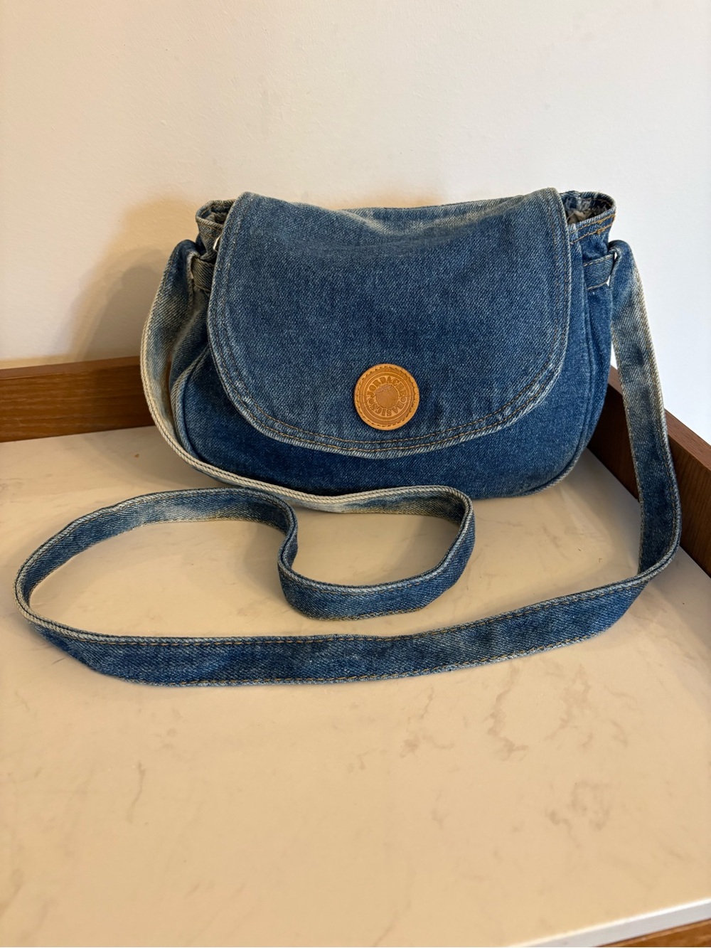 Y2K Jordache Basics Acid Wash Denim Crossbody Shoulder Bag